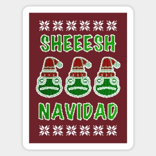 Christmas King Julio Frog Sheesh Feliz Navidad Magnet